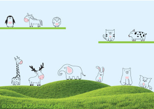 Dětské samolepky na zeď - Roztomilá zvířátka