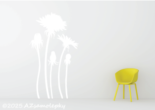 Samolepky na zeď - Siluety pampelišek