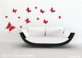 Samolepky na zeď - Motýl Ring + malí motýlci