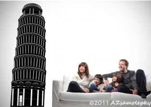 Samolepky na zeď - Šikmá věž Pisa