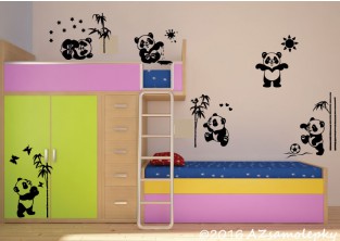 Dětské samolepky na zeď - Hravé pandy