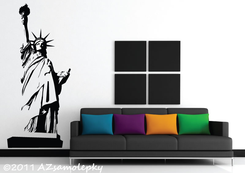 Samolepky na zeď - New York-Socha Svobody - XL (70 x 160 cm)