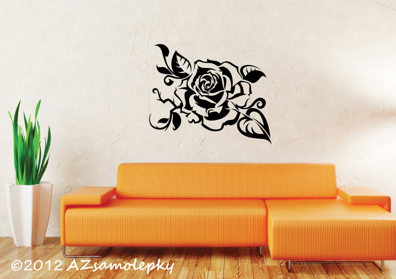 Samolepky na zeď - Růže Tatoo - L (60 x 50 cm)