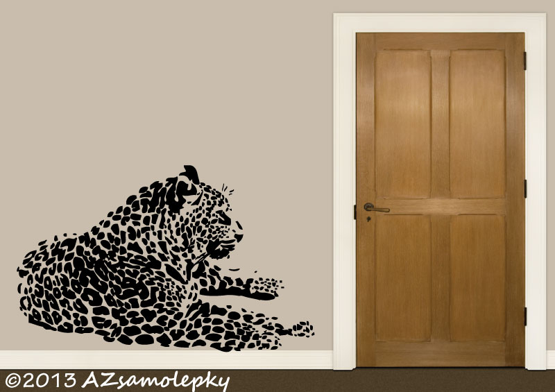 Samolepky na zeď - Ležící jaguár - S (48 x 30 cm)